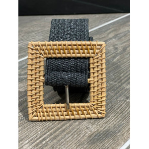 Black Square Buckle Belt 