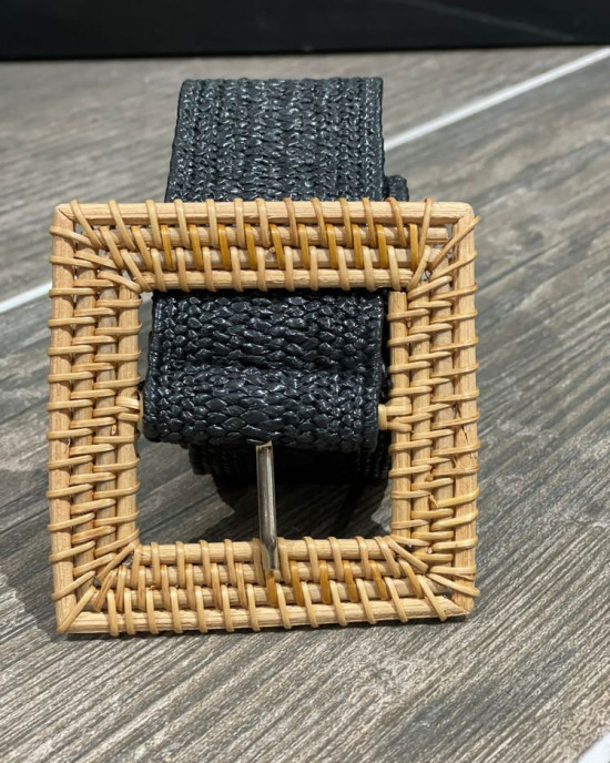 Black Square Buckle Belt 