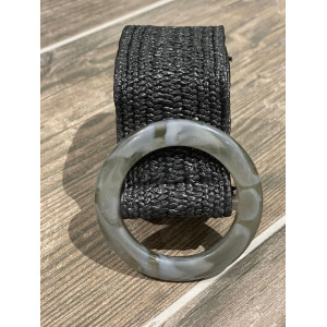 Charcoal Round Buckle Belt