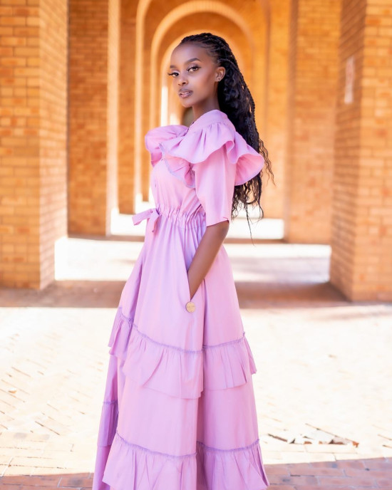 Pink Ruffle tier Dress