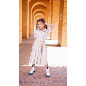 Beige Shirt Dress kids