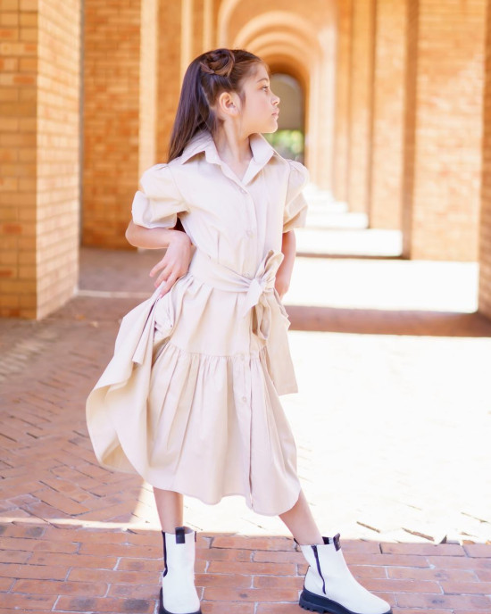 Beige Shirt Dress kids