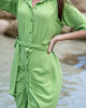 Apple Green Front Pleat Dress