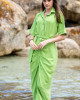 Apple Green Front Pleat Dress