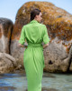 Apple Green Front Pleat Dress