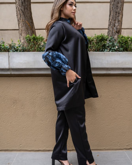 BLACK JACKET AND PANTS SET