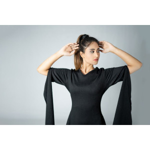 BLACK A LINE  EXTRA LENGTH SLEEVE 