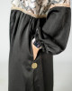BLACK THROW WITH BROCADE 