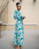SIDE KNOT BLUE PRINTED DRESS