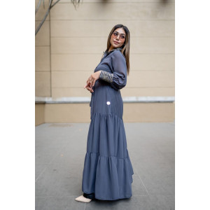 GREY SHIFFON TIERD DRESS