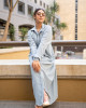 BLUE DRESS CRINKLE WITH FRONT PLEAT 