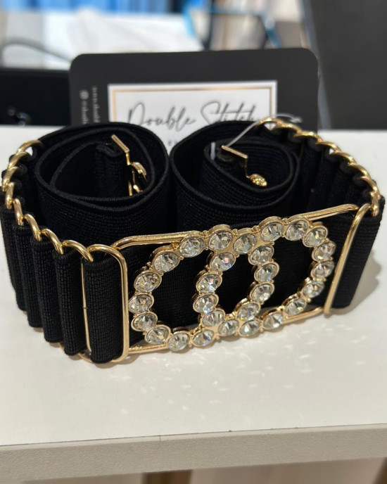 black elasticated belt 