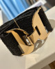 black belt with shiny gold buckle 